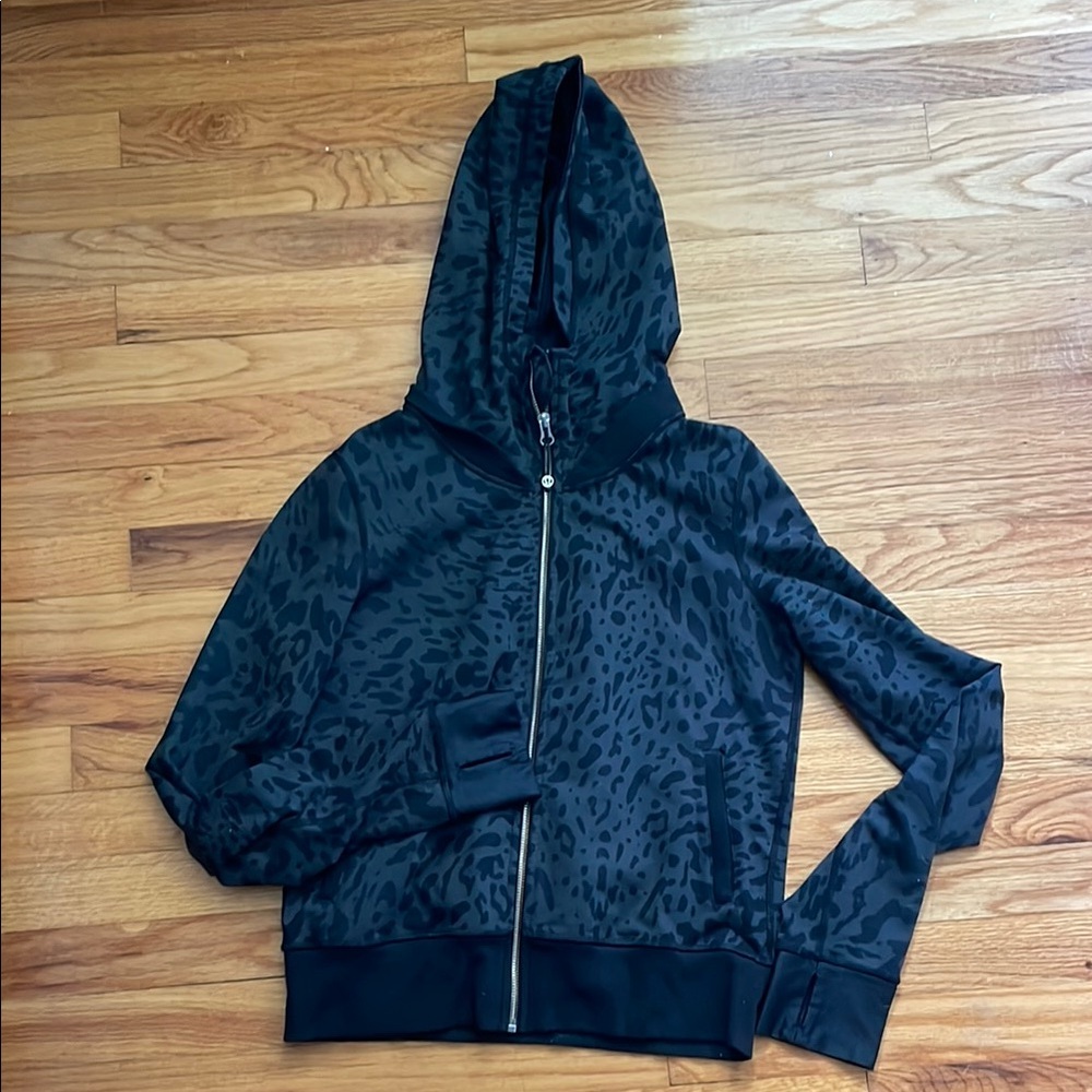 Women's Black Lululemon Leopard Print Jacket